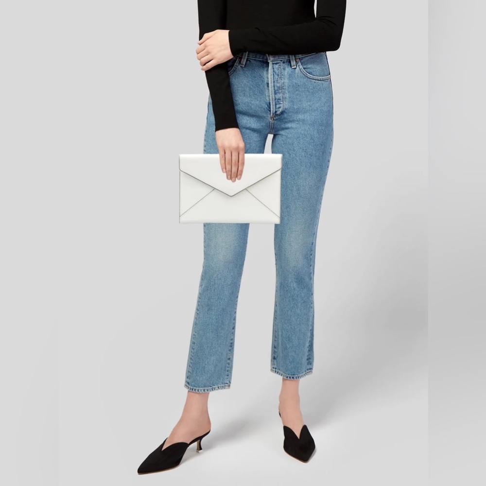 REBECCA MINKOFF LEO ENVELOPE CLUTCH - WHITE